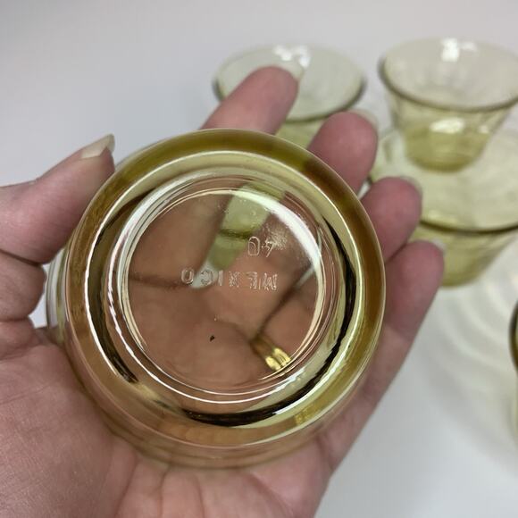 Vintage Forte Crisa Amber Custard Cups Set Of 8 Made In Mexico Set Of 8 - Picture 5 of 9